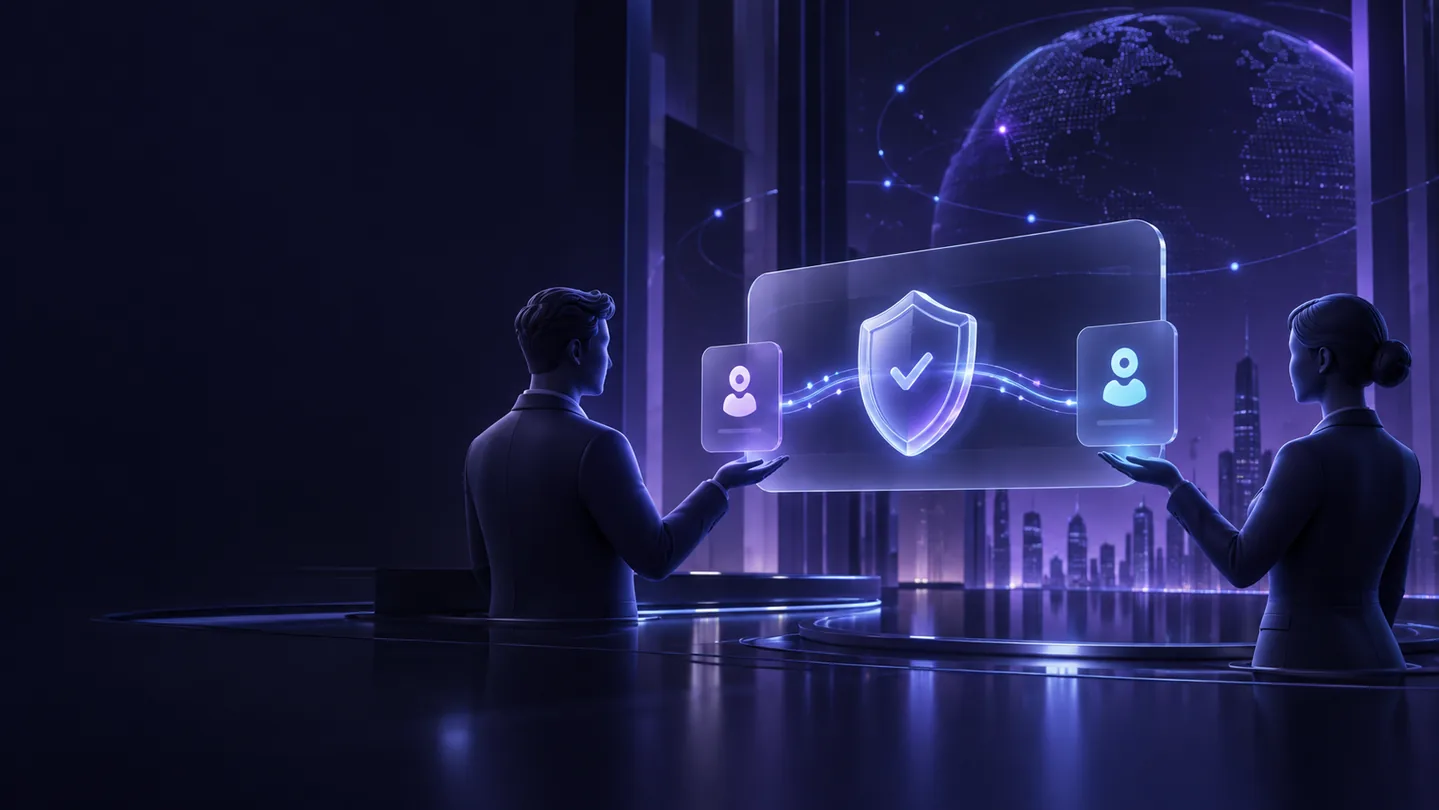 A protected digital transaction connecting two parties